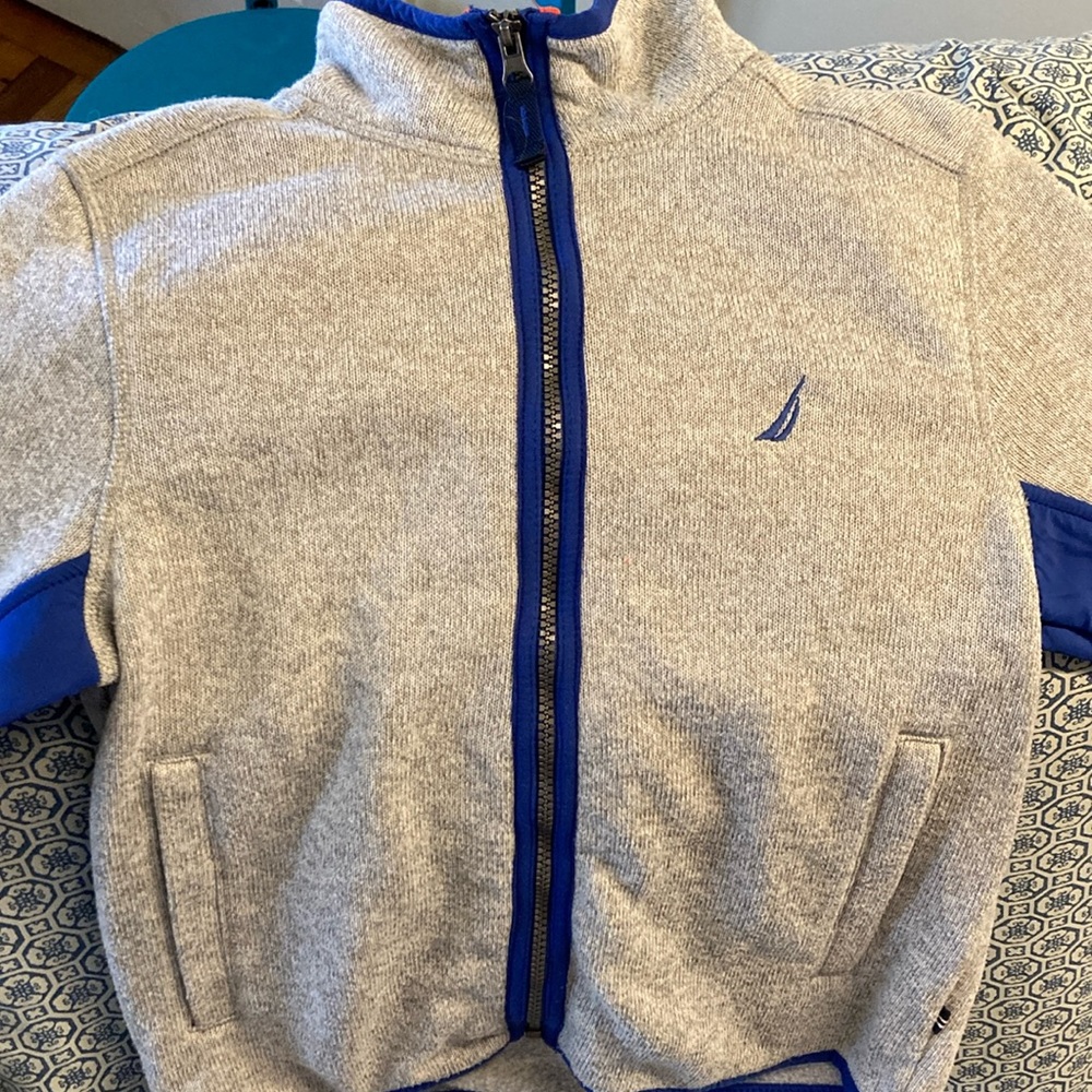 Boys size small (8) Nautical full-zip sweater